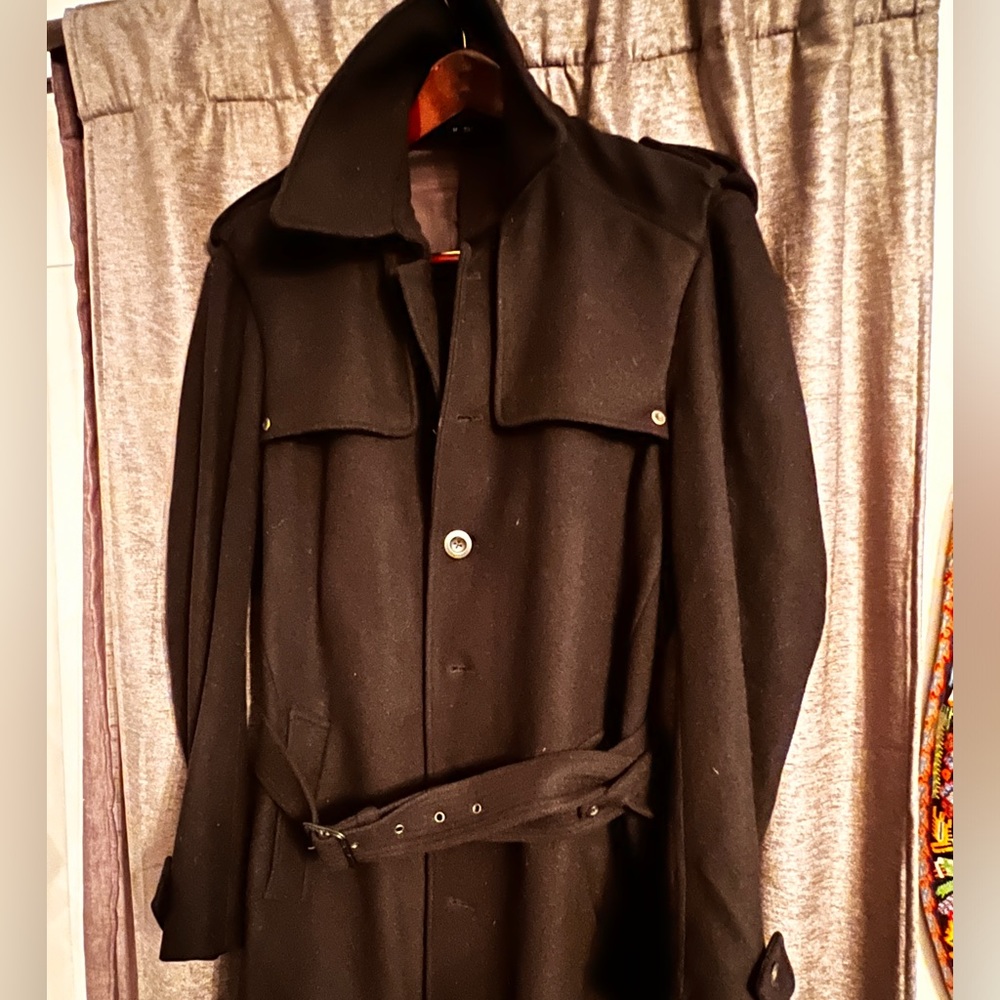 Theory Black Wool, Angora & Cashmere trench coat!